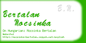 bertalan mocsinka business card